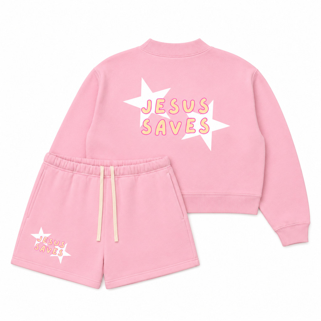 JESUS SAVES PINK SET