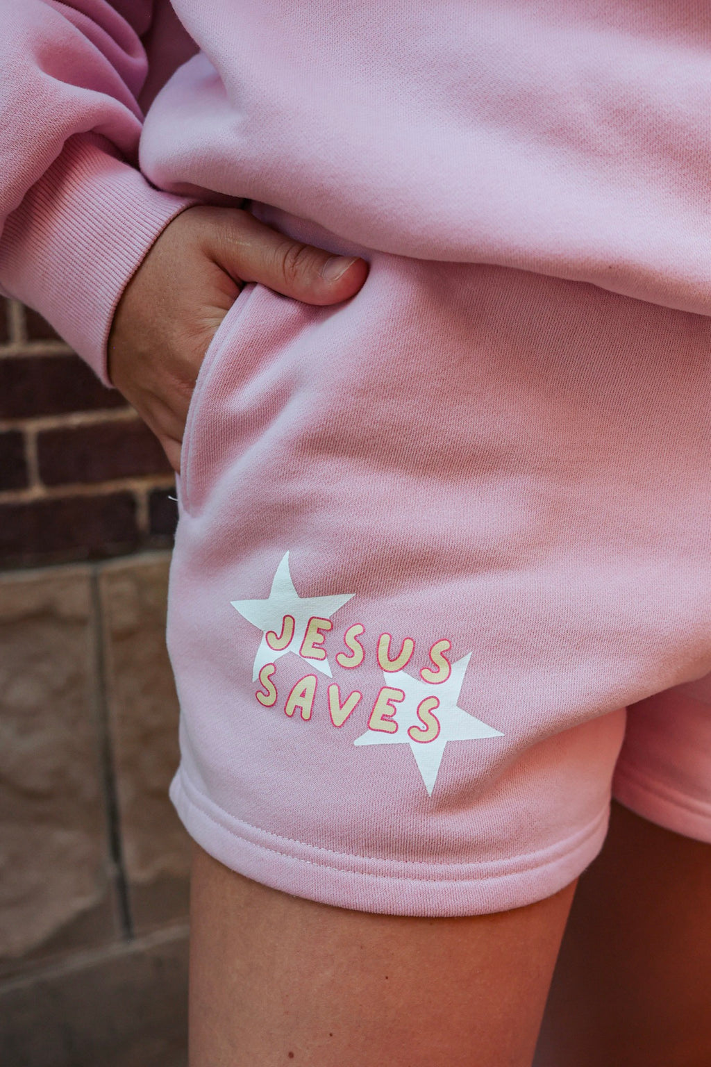 JESUS SAVES PINK SET