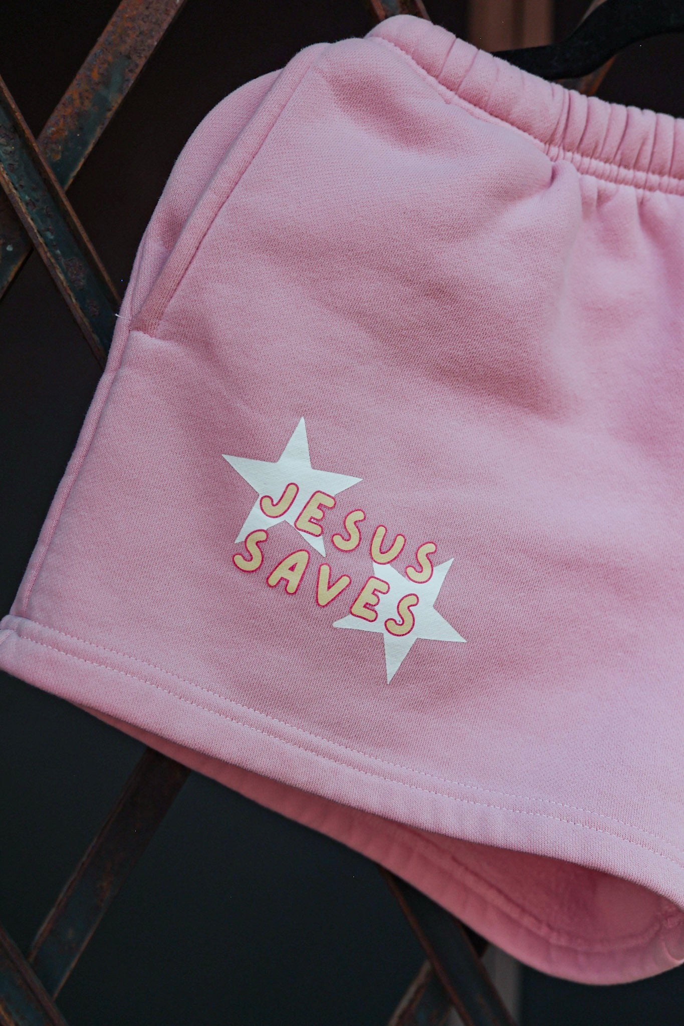 JESUS SAVES SWEAT SHORTS