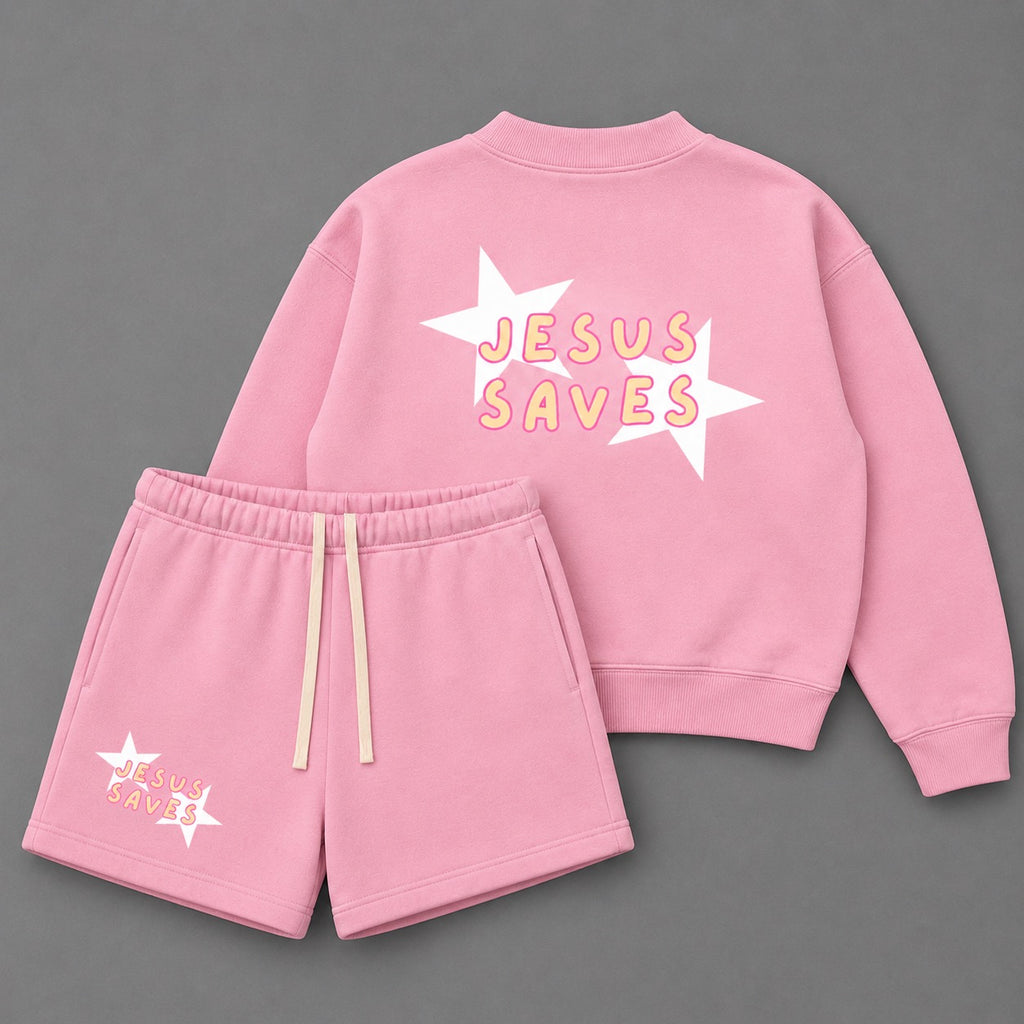 JESUS SAVES PINK SET