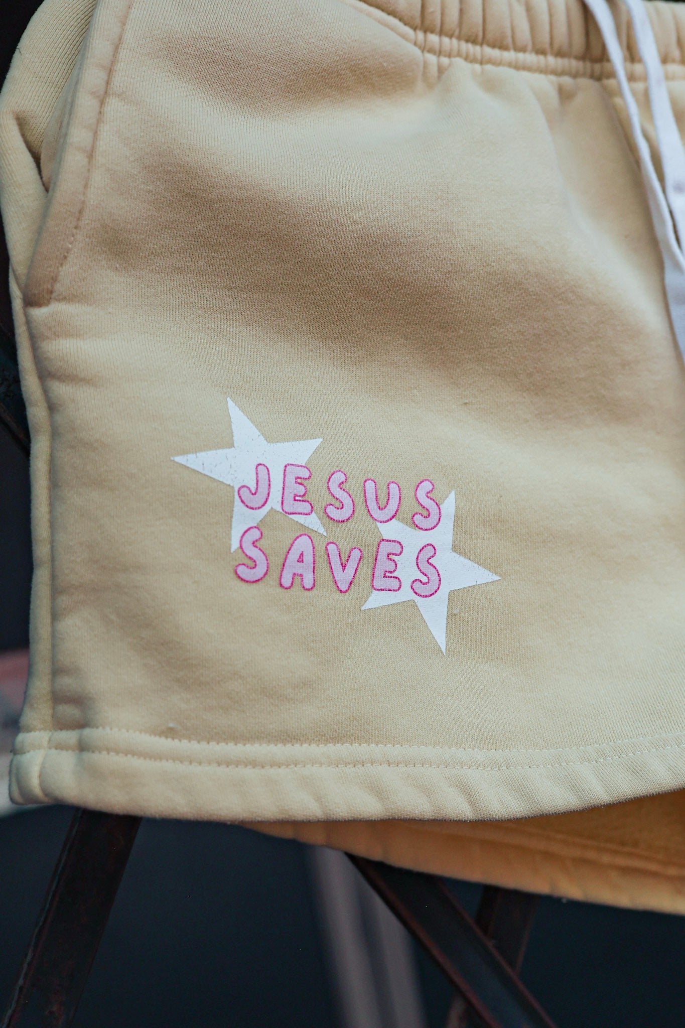 JESUS SAVES SWEAT SHORTS
